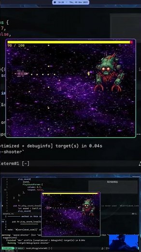 Addictive space shooter game #coding #programming #rust #nvim #macroquad #gamedev #retrogaming