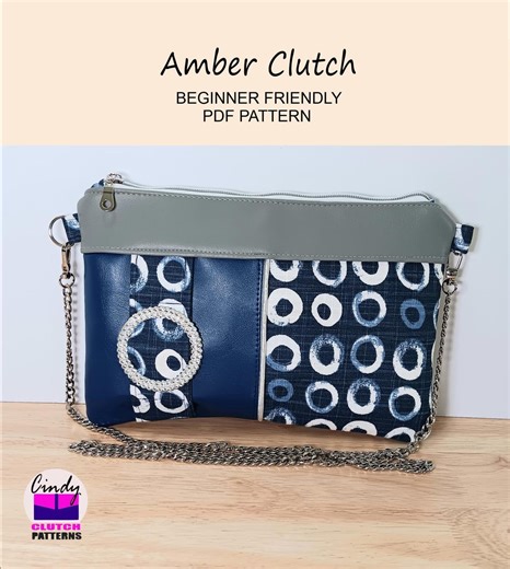 Amber Clutch PDF Sewing Pattern, Clutch Bag, Crossbody Handbag, Beginner-friendly - Etsy