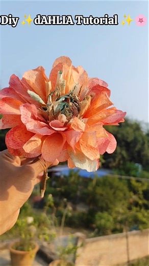 How to Make a Dahlia | DIY Paper Towel Dahlia Tutorial #dahlia