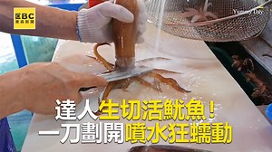 1.6M views · 3.8K reactions | #魅力無編：大家有吃過嗎？ 達人現切活魷魚！一刀劃開噴水狂蠕動 【東森新聞telegram】→https://t.me/news_ebc 影片授權：야미데이 Yummyday 完整影片：https://reurl.cc/0OX3Mo YT頻道：https://reurl.cc/8npQp4 #美食 #海鮮 #魷魚 | 東森新聞 | Facebook