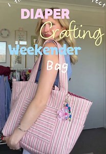 Filming a tutorial soon with a ruffled strap variation 🤭 This is the perfect all around bag for a diaper/weekender/craft bag! 💗 #diaperbag #weekenderbag #sewingtiktok #bagtutorial #sewinginspiration