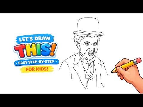 How to Draw Charlie Chaplin | Easy Step-by-Step Portrait Drawing