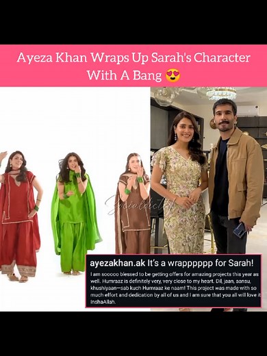 Ayeza Khan Completes Sarah's Role in Humraaz