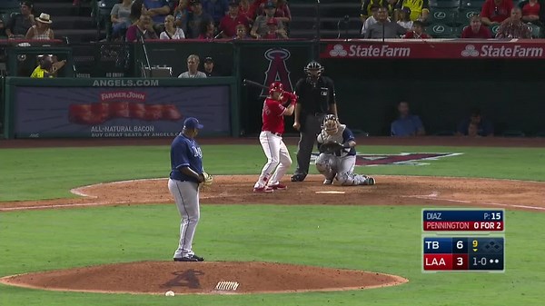 Jumbo Diaz Called Strike to Cliff Pennington