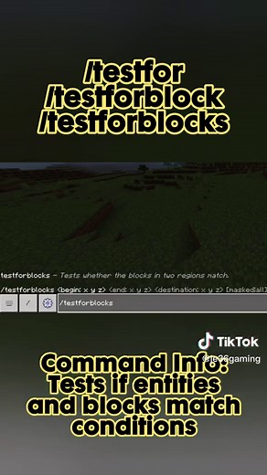 How to use the /testfor /testforblock /testforblocks commands in Minecraft Bedrock #minecraft #bedrock #command #fyp