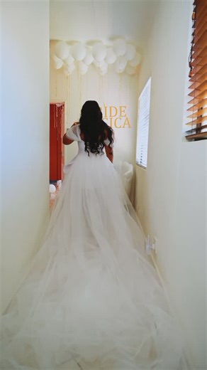 Uendjii Jessica Commando on Instagram: "The bride you can’t quite figure out yet……☕️🐸 #bridalproposal#blessedwiththebest❤️ #RoadToMrsWhöler Dress: @official_itunua Makeup: @espresso_beauty_ Video: @goyit_photography Hair : @layed_by_derick Deco : @kh_jump_and_joy_party_rentals Bridal Breakfast: @mias.kitchen_cocktails"