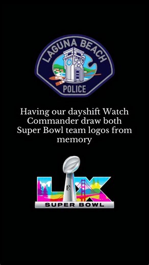 Laguna Beach Police Department on Instagram: "Keeping the peace and enjoying the game — Seahawks or Patriots, let us know who you’re cheering for! 🏈 #gameday #SuperBowl #reeloftheday #superbowlsafety"