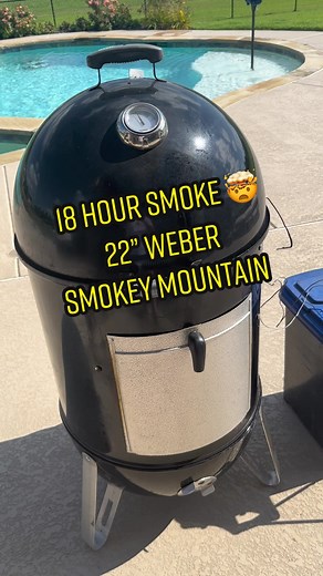 The Weber Smokey Mountain can literally roll smoke forever! Over 18 hours! 🔥🤯 #weber #webergrill #webersmokeymountain #webersmokeymountainsmoker #friendsofweber #smokinbbq #smokinbrisket #briskettok #charcoalbbq #charcoalbbqgrill #bbcharcoal #bbcharcoalproducts #westernbbqwood