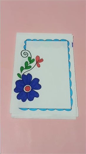 Deep Blue & Red 🌀🏖️🫒 School assignment project design.#shorts #frontsheet #trendingshorts