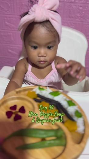 Day 99: Rice, Veggie Soup & Dragon fruit #BLW #BabyLedWeaning #BLWideas | Ma'am Tine