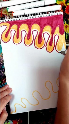 Drawing an Abstract Pattern Frame with Markers - Relaxing Aesthetic Art #frame #art