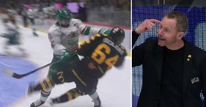 Skellefteås Jonathan Pudas utgick efter tackling från Daniel Zaar