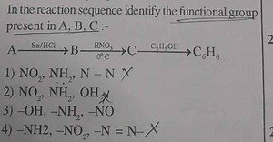 In the reaction sequence identify the functional group present ... | Filo