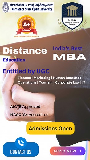 #MBA #distanceeducation #distanceeducation Pls Call us back on the below Contact details or Visit Our College Campus for Admissions. SRI SAI EVENING COLLEGE Learners Support Centre KSOU Mysuru Address # New Bel Road MSR Nagar Mathikere Ward Bengaluru 560054. Contact details 9844658777 / 7892048585 Google Maps: https://goo.gl/maps/vjMYtJ4Vnb8RxKCg6 | Sri Sai Correspondence College