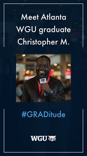 Tis the season for GRAD-itude! Meet Christopher: a WGU graduate, dad, and active duty member of the U.S. Navy who earned his degree in IT management! We'll be sharing more stories just like these until Thanksgiving as a way of saying thanks to all of the amazing students who are a part of this community. #GRADitude #StudentStories #Thankful | Western Governors University