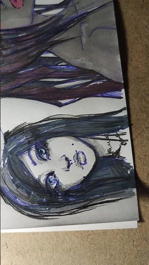 🖤 Cute Kawaii Alt Girl Portrait Pencil Sketch Doodle Drawing Emo Scene Aesthetic Character Marker