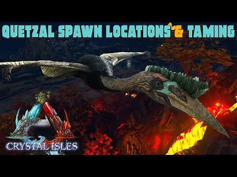 ARK: Crystal Isles - Quetzal Spawn Locations & SOLO TAMING! THE BEST Map To Find Them!