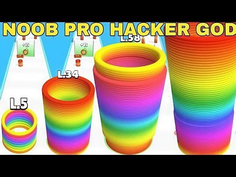 Amazing Gameplay 😍|NOOB VS PRO VS HACKER VS GOD in Slinky Hop :LV 1-90
