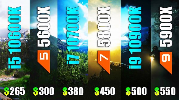 I5 10600K vs R5 5600X vs I7 10700K vs R7 5800X vs I9 10900K vs R9 5900X - Test in 7 games