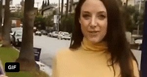 No hiding those sweater stretchers - GIF