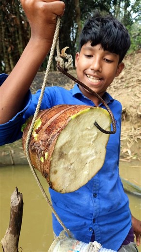 unique fishing with root vegetable in ponds #fishing #shorts