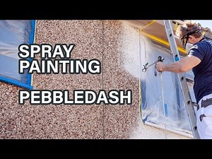 Spray Painting Pebbledash House Exterior