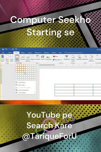 How to insert table | MS word table design. #computercourse #windows #msword #msoffice