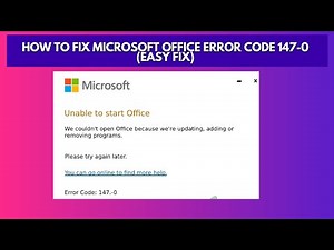 How to Fix Microsoft Office Error Code 147 0 EASY FIX