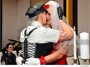 NOFX's Fat Mike got married and he dressed as the bride