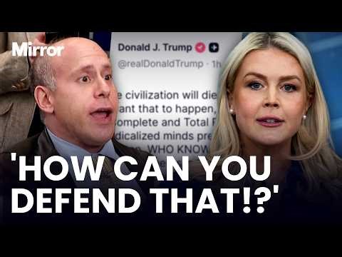 Karoline Leavitt GRILLED by White House reporters over Trump’s ‘A civilisation will die’ remark