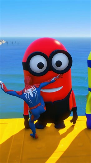 GTA 5 Epic Ragdolls | RED SPIDERMAN VS RED MINION VS (Euphoria Physics/Funny Fails)