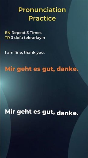 German Pronunciation Practice | Mir geht es gut, danke. #learngerman #germanpronunciation
