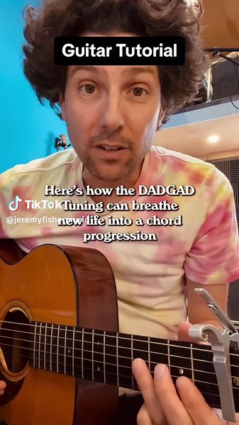 DADGAD tuning - learn this chord progression #guitar #tutorial #guitarlessons #guitartutorial #acoustic #opentuning