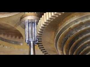 #041 Re-depthing a fusee clock arbor repair by plugging with cast yellow brass.