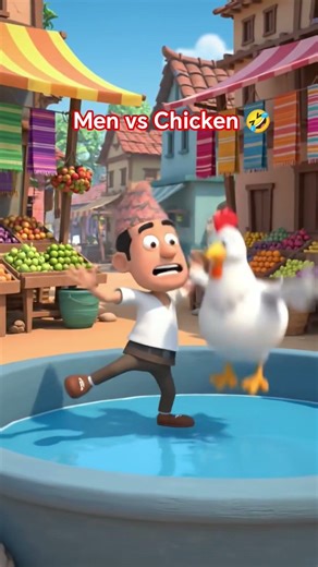 Crazy chicken 🐔🤣 #youtubeshorts #funny #aishorts #aivideo#comadychautari