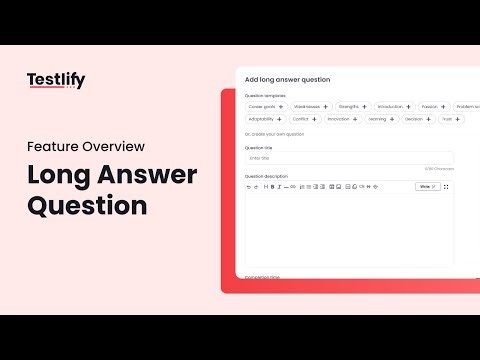 How Long Answer Custom Questions Work | Testlify