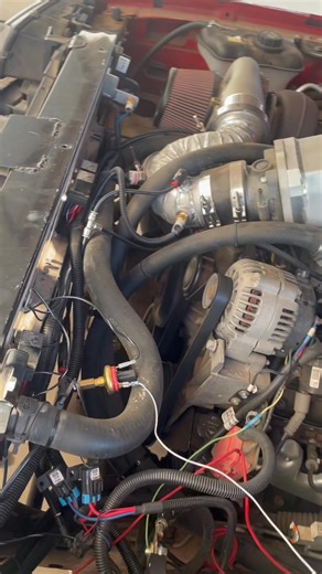 Shop truck, wires everywhere. Test this test that. Will this fit will it not. It never ends. The 3” intercooler was in a bet I could.nt make a 3” cooler for a high ram and stay under the stock hood. ✅ Electric fans been doing those since the beginning of Trick. Back then electric fans were not out yet from the factor for these trucks. 34 or 28 we have drop in units, or the DIY and you do your own fans. ✅ 3bolt throttle body adapted to a 4 bolt cooler. Why. Well didn’t hade a 4 bolt throttle body