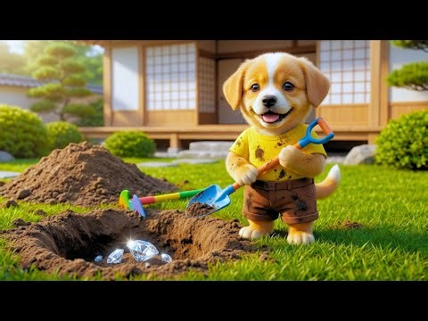 Baby Puppy Dreams of Mining Diamonds After Playing on an iPad And Sweet Lesson from Mom 💎🐶❤️
