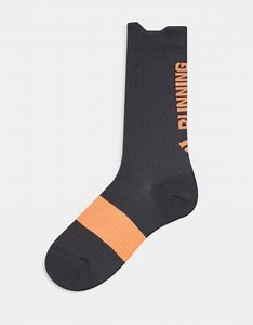 adidas Running socks with back print in grey and orange | ASOS