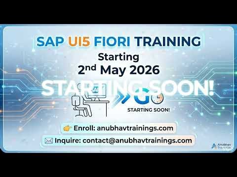🚀 Master SAP UI5 & Fiori – New Live Batch starts 2 May !