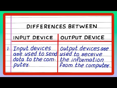 Differences between Input and Output | Differences between Input Device and Output Device