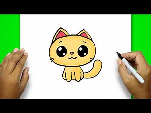 How To Draw A Cute Cartoon Cat | Cute Cat Drawing - Videos For Kids