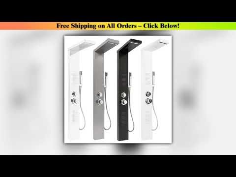 4 in 1 shower panel, shower system complete set rain shower, waterfall, massage side jets, wide