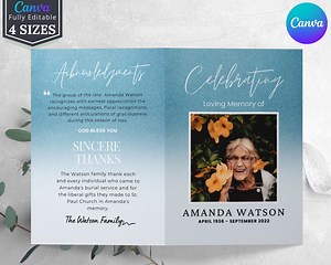 Editable Funeral Program Template Celebrating the Life of Funeral Program Celebration of Life Funeral Program - Etsy