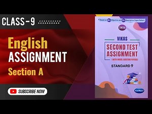 Class 9 English | Vikas First Test Assignment 2026 English Section A Q - 3 | English Medium #english