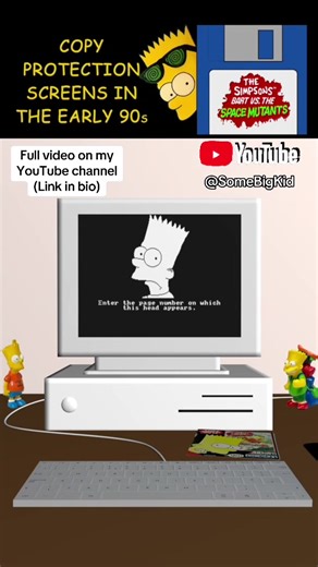 Copy protection in the early 90s (Bart vs the Space Mutants) #thesimpsons #simpsons #bartsimpson #simpsonsgame #dosgames