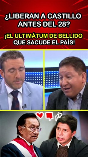 🚨 ¡PRESIÓN BRUTAL!😱Bellido exige la gracia presidencial para Castillo antes del 28 d julio #noticias