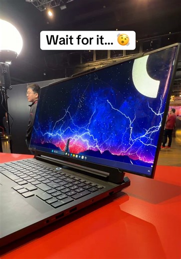 The new Lenovo Legion Rollable concept laptop expands into an ultrawide screen. Will we ever see something like this in the market? #fyp #techtok #ces