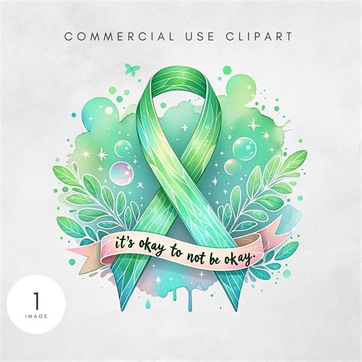 Mental Health Awareness Ribbon PNG, Digital Art for Sublimation, Craft Projects, Support Mental Health Awareness - Etsy