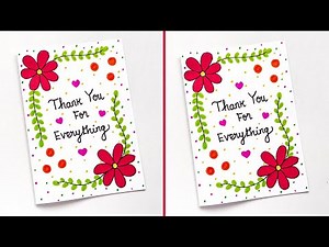 Easy & Beautiful Thank You Card| ❌ No Scissor ❌ No Glue Thank you Card |Flower Design Thank You Card
